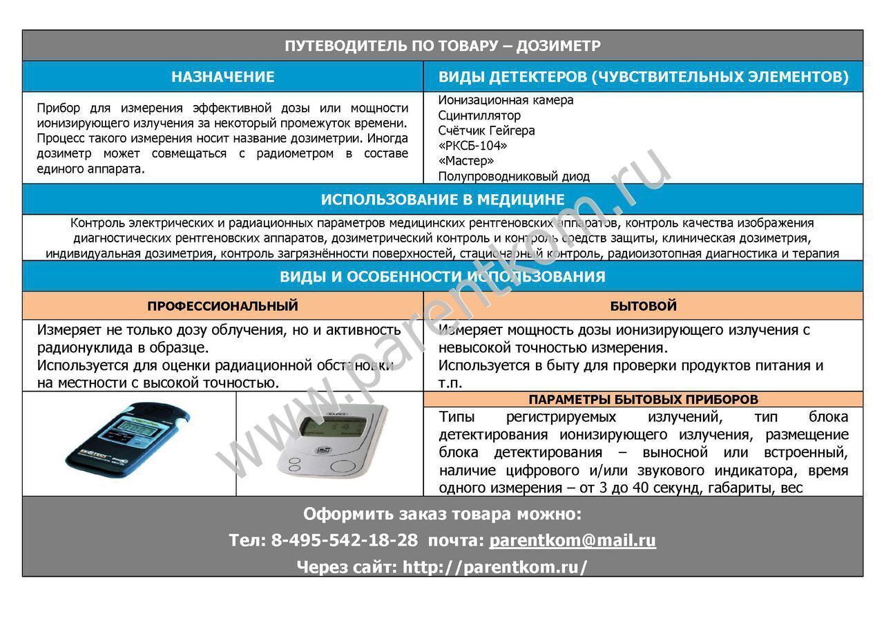 Дозиметр | Справочник медицинских изделий | Энциклопедия о товарах от  компании ЭмерМед